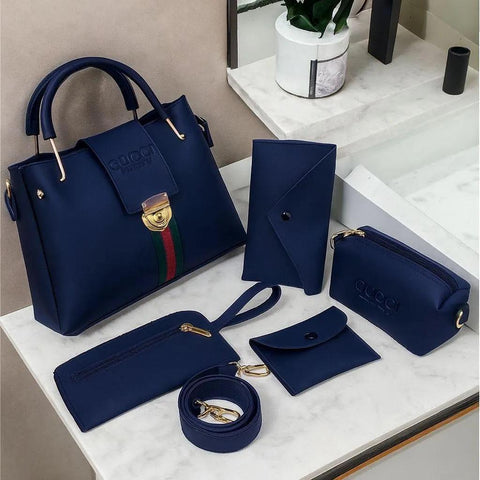 5 Pieces Handbag Set | Stylish Women’s Bags | Shoulder, Tote, Crossbody & Wallet Combo