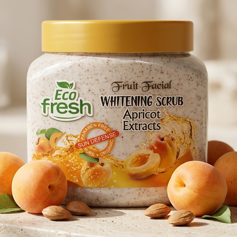 Eco Fresh Whitening Scrub 300ML – Deep Cleansing & Brightening Face and Body Scrub (Apricot Extracts)
