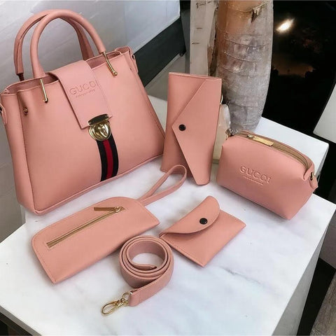 5 Pieces Handbag Set | Stylish Women’s Bags | Shoulder, Tote, Crossbody & Wallet Combo